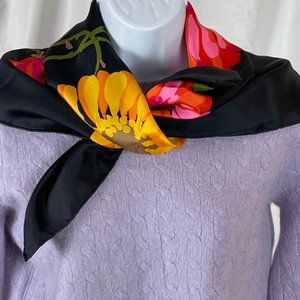Christian Dior, Black with floral print Scarf